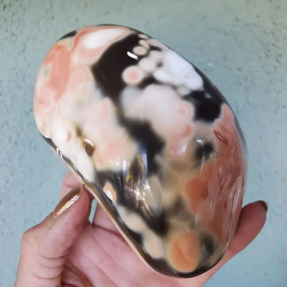 Pink Orca Agate Carnelian White Pink Stone Flowers Crystal Specimen 536 grams